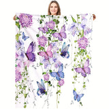 1pc Soft and Comfortable Flower and Butterfly Print Blanket - Perfect for Travel, Couch, Bed, and Office - Ideal Birthday Gift for Boys, Girls, and Adults - All-Season Availability