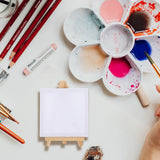 AOOKMIYA 15 Sets Mini Frame Artist Easels Painting Stands Canvases Watercolor Wood Small Picture