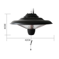 1500W Powerful Electric Patio Heater Iron Waterproof Electric Heater Warmer Outdoor Indoor Use Hanging Type