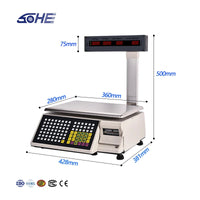 15kg  Label  Printing Weighing Scale Barcode Receipt Print Supermarket  Digital Price Computing Machine  weight