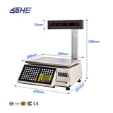 15kg  Label  Printing Weighing Scale Barcode Receipt Print Supermarket  Digital Price Computing Machine  weight