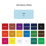 18 Colors 30ml Suitable for Students HIMI Millia Children's Painting Jelly Gouache Paint Children's Beginners Portable Paint Set