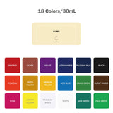 18 Colors 30ml Suitable for Students HIMI Millia Children's Painting Jelly Gouache Paint Children's Beginners Portable Paint Set