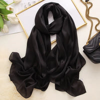 180*90cm New Style Autumn Winter Women Beach Pure Color Shawl China Luxury Silk Lady Fashion Sunscreen Scarves Popular Hijab