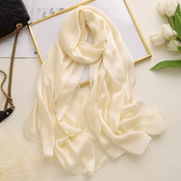 180*90cm New Style Autumn Winter Women Beach Pure Color Shawl China Luxury Silk Lady Fashion Sunscreen Scarves Popular Hijab