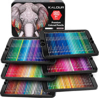 180 Colored Pencil Set for Adults Artists kids- 3.8mm Rich Pigment Soft Core -12 Metallic Pencil - Wax-Based Good for Coloring