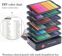 180 Colored Pencil Set for Adults Artists kids- 3.8mm Rich Pigment Soft Core -12 Metallic Pencil - Wax-Based Good for Coloring
