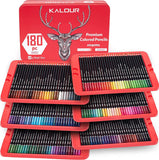 180 Colored Pencil Set for Adults Artists kids- 3.8mm Rich Pigment Soft Core -12 Metallic Pencil - Wax-Based Good for Coloring