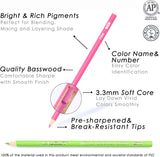 180 Colored Pencil Set for Adults Artists kids- 3.8mm Rich Pigment Soft Core -12 Metallic Pencil - Wax-Based Good for Coloring