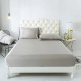 19Momme Silk Bed Sheet Fitted Sheet Duvet Cover 4Pcs Bedding Set