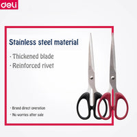 1PCS Deli 6034 6009 6010 Stainless scissors 3 size 2 colors red blue optional 160mm 178mm 210mm office school student scissors