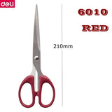 1PCS Deli 6034 6009 6010 Stainless scissors 3 size 2 colors red blue optional 160mm 178mm 210mm office school student scissors