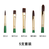 1Set Winsor Newton Acrylic / Oil Painting Brushes High Elastic Nylon Long Rod Art Painting Brush Set Art Supplies