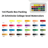 Schmincke College-level Watercolor 24 Colors 1ML Paint Sub-pack Portable  Watercolor Metal Box Painter Painting Art Supplies