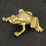 1pc Antique Solid Brass Lucky Rich Toads Frog Animal Statue Feng Shui Pocket Money Frog Fortune Craf Ornament
