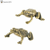 1pc Antique Solid Brass Lucky Rich Toads Frog Animal Statue Feng Shui Pocket Money Frog Fortune Craf Ornament