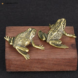 1pc Antique Solid Brass Lucky Rich Toads Frog Animal Statue Feng Shui Pocket Money Frog Fortune Craf Ornament