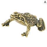 1pc Antique Solid Brass Lucky Rich Toads Frog Animal Statue Feng Shui Pocket Money Frog Fortune Craf Ornament