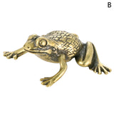 1pc Antique Solid Brass Lucky Rich Toads Frog Animal Statue Feng Shui Pocket Money Frog Fortune Craf Ornament
