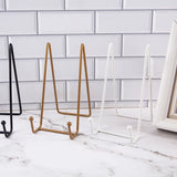 AOOKMIYA 1pc Plate Display Stand Picture Easel Metal Plate Stands Holder Display Pictures Frame Photo Decorative Plate Dish Tabletop Arts