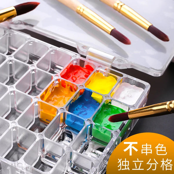 AOOKMIYA AOOKMIYA 1pcs Portable Wooden Handmade Watercolor Paint Box E