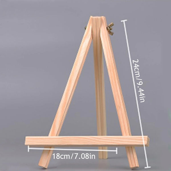 Medsuo 4pcs Pine Wood Mini Easel Triangle Frame Wedding Table Card Stand  Display Holder for Displaying Wedding Business Card Painting Craft Drawing