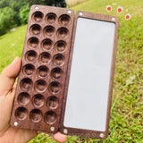 AOOKMIYA AOOKMIYA  1pcs Portable Wooden Handmade Watercolor Paint Box Empty Box Mini Black Walnut/cherry Paint Palette Painting Supplies