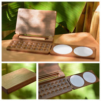 AOOKMIYA AOOKMIYA  1pcs Portable Wooden Handmade Watercolor Paint Box Empty Box Mini Black Walnut/cherry Paint Palette Painting Supplies