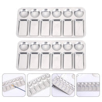 AOOKMIYA AOOKMIYA  2 Pcs Model Paints Stainless Steel Palette Pigment Plates Color Mixing Painting Watercolor Trays Student Drawing Child