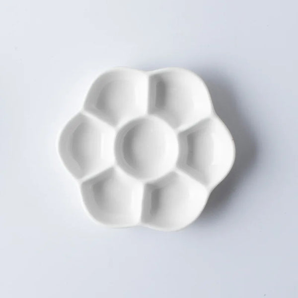 AOOKMIYA  2 Piece Simple Ceramic Multi-grid Palette Watercolor Painting White Porcelain Color Palette Art Supplies new