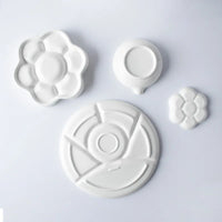 AOOKMIYA  2 Piece Simple Ceramic Multi-grid Palette Watercolor Painting White Porcelain Color Palette Art Supplies new