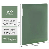 20/30 Pocket File Folder A2 Paper Organizer Display Book Transparent PVC Bag Sheet Protector For Drawing Painting Collection