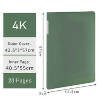 20/30 Pocket File Folder A2 Paper Organizer Display Book Transparent PVC Bag Sheet Protector For Drawing Painting Collection