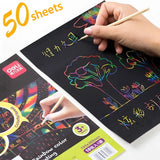 20 Sheets Kids Coloring Book Art Scratch Black Paper Rainbow Color Drawing Book School Supplies Free Shipping