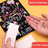 20 Sheets Kids Coloring Book Art Scratch Black Paper Rainbow Color Drawing Book School Supplies Free Shipping