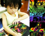 20 Sheets Kids Coloring Book Art Scratch Black Paper Rainbow Color Drawing Book School Supplies Free Shipping