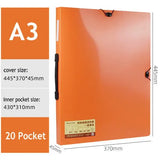 20 bolsos folheto a3 pasta papel organizador exibição livro claro saco de pvc saco documento para documentos a3 arquivo de papel organizador