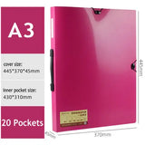 20 bolsos folheto a3 pasta papel organizador exibição livro claro saco de pvc saco documento para documentos a3 arquivo de papel organizador