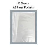 20 bolsos folheto a3 pasta papel organizador exibição livro claro saco de pvc saco documento para documentos a3 arquivo de papel organizador