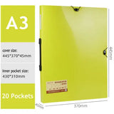 20 bolsos folheto a3 pasta papel organizador exibição livro claro saco de pvc saco documento para documentos a3 arquivo de papel organizador
