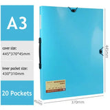 20 bolsos folheto a3 pasta papel organizador exibição livro claro saco de pvc saco documento para documentos a3 arquivo de papel organizador