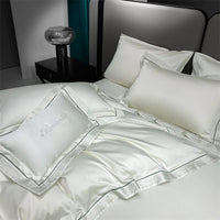 2000TC Egyptian Cotton Bedding Set Luxury Jacquard Duvet Cover Set with Sheet Cream Comforter Covers Pillowcases Bed Linen
