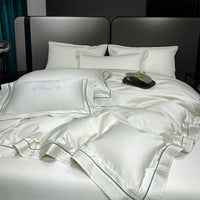 2000TC Egyptian Cotton Bedding Set Luxury Jacquard Duvet Cover Set with Sheet Cream Comforter Covers Pillowcases Bed Linen
