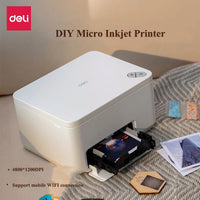 2019 New Deli X10 Mini app smart inkjet printer 66x66mm printer range photo, art work color printer surpport wifi phone printing