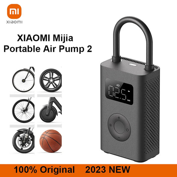 2023 NEW XIAOMI Air Compressor 2 Mijia Portable Mini Electric Air Pump 150psi Type-C Faster Motorcycle Car Bike Tire Inflator