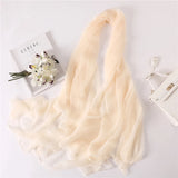 2023 New Summer Women Scarf Fashion Solid Color Big Size Silk Scarves For Lady Foulard Bandana Winter Shawls Wraps Hijab Stoles