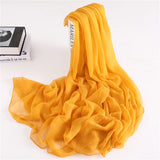 2023 New Summer Women Scarf Fashion Solid Color Big Size Silk Scarves For Lady Foulard Bandana Winter Shawls Wraps Hijab Stoles