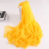 2023 New Summer Women Scarf Fashion Solid Color Big Size Silk Scarves For Lady Foulard Bandana Winter Shawls Wraps Hijab Stoles