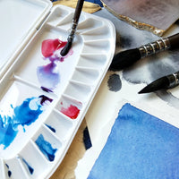 AOOKMIYA  21*10.5cm Artist plastic Color Mixing Box professional watercolor color box portable water powder pigment 16 grid color palette