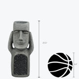 21"Garden Art with Planter,Set of 3 See,Speak No Evil Easter Island Garden Solar Statues,Outdoor Sculpture  with Solar Light